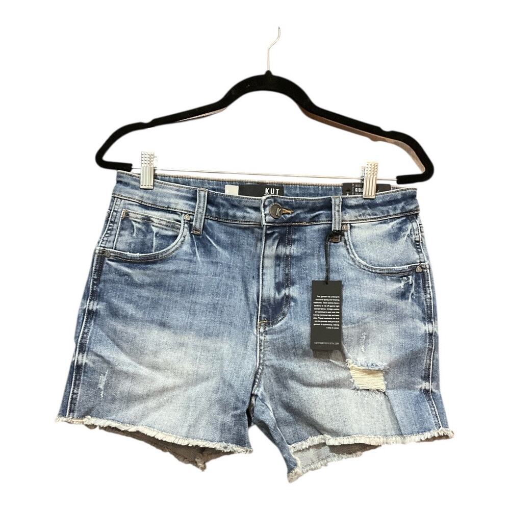 Kut from the Kloth High Rise Gidget Fray Shorts 6 NWT